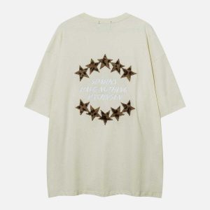 3d embroidered star mesh tee innovative & edgy streetwear 5181