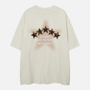 3d embroidered star mesh tee innovative & edgy streetwear 6497
