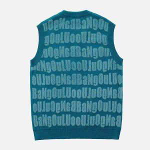 3d letter print sweater vest edgy streetwear statement 3204