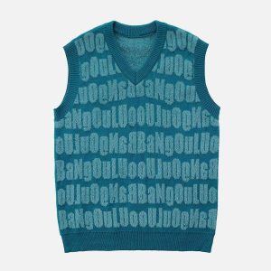 3d letter print sweater vest edgy streetwear statement 5079
