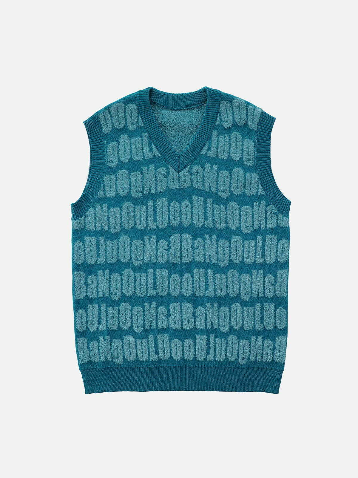 3d letter print sweater vest edgy streetwear statement 5079