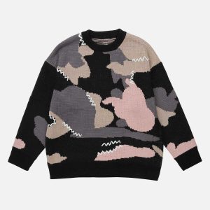abstract graphic sweater edgy streetwear statement 7394