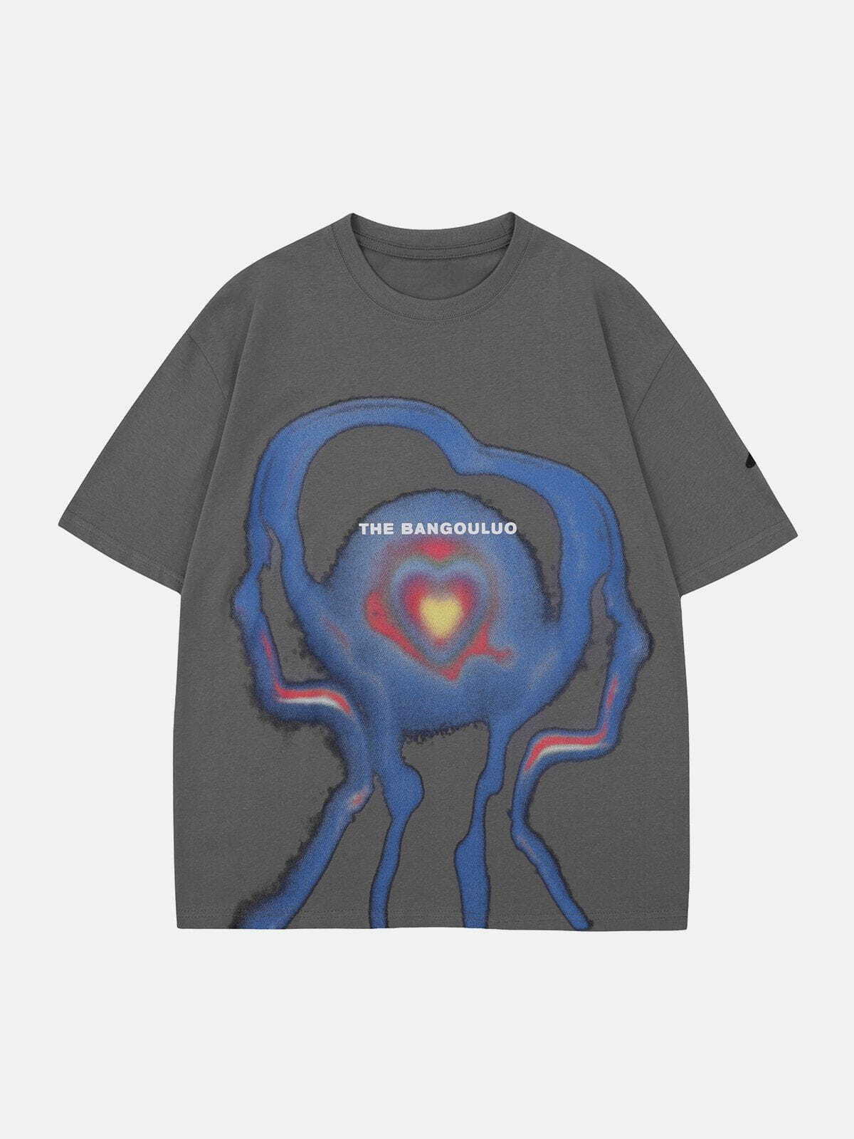 abstract heart graphic tshirt retro chic statement tee 8948