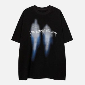 abstract portrait print tee edgy streetwear essential 8609