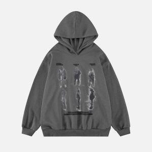 abstract print hoodie vintage & edgy streetwear essential 3548