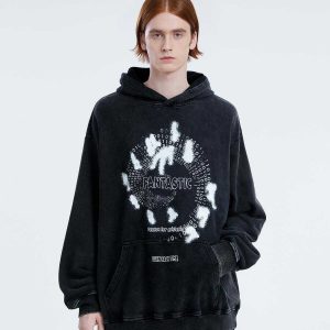 abstract shadow print hoodie urban streetwear essential 2038