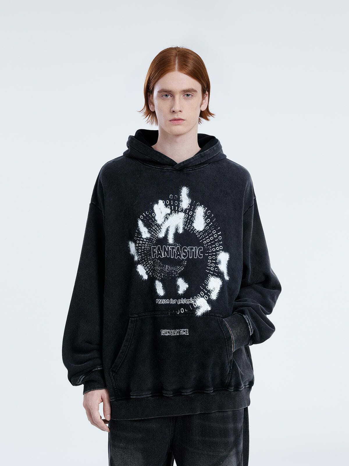abstract shadow print hoodie urban streetwear essential 2038