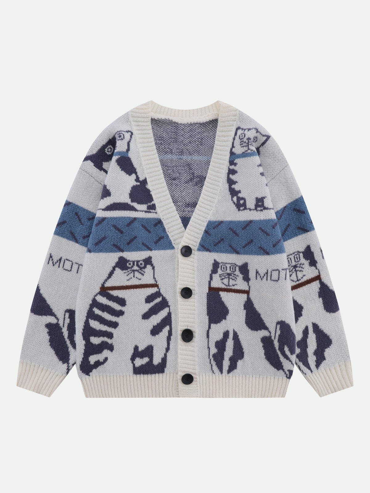 adorable cat cardigan quirky & chic streetwear 7719