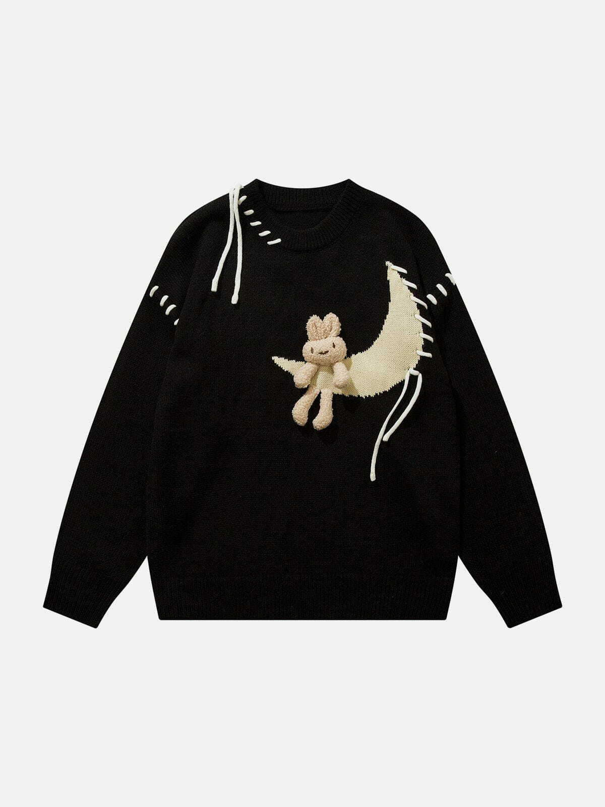 adorable rabbit straps sweater quirky & youthful fashion 5229