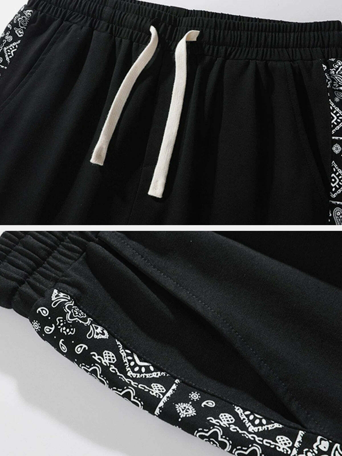 bandana print drawstring shorts edgy streetwear essential 7477