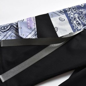 bandana splicing pants edgy streetwear essential 2457