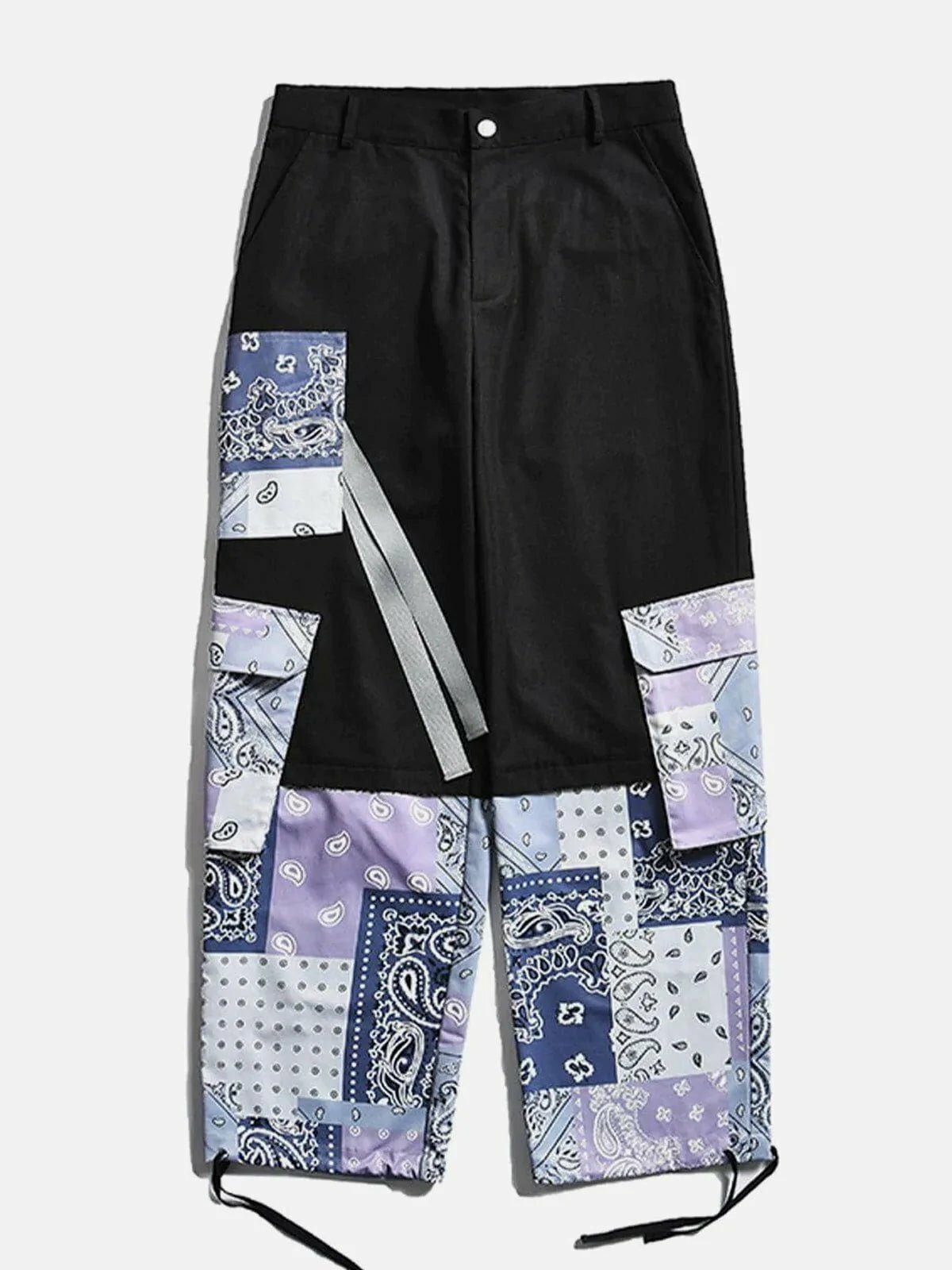 bandana splicing pants edgy streetwear essential 3573