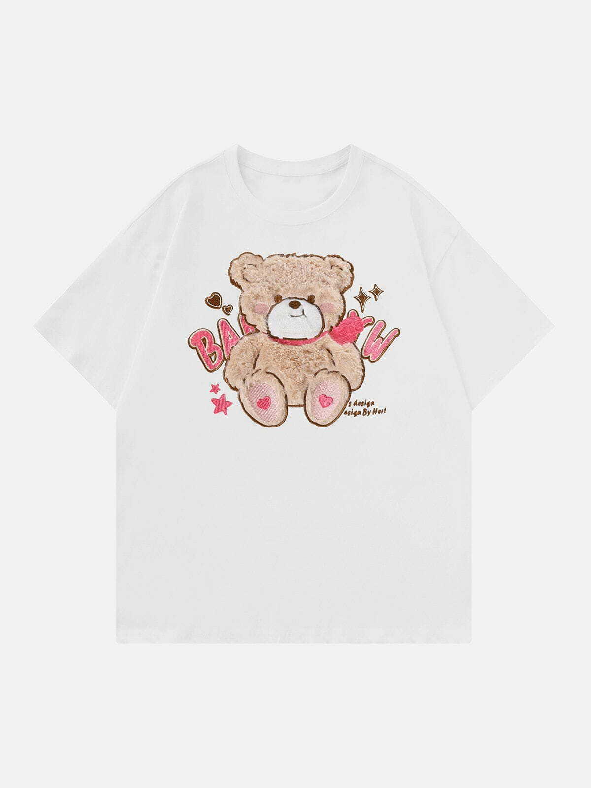 bear embroidery tee quirky & vibrant streetwear 1105