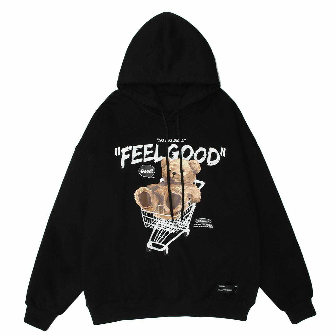 bear letter print hoodie edgy & vibrant streetwear 2537