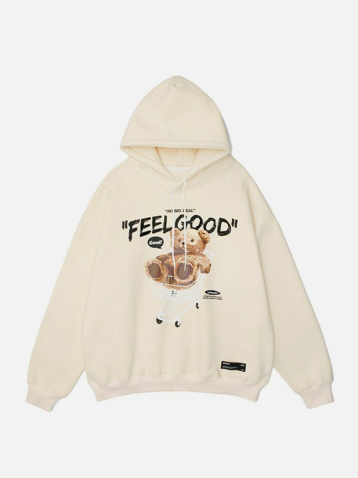 bear letter print hoodie edgy & vibrant streetwear 5849
