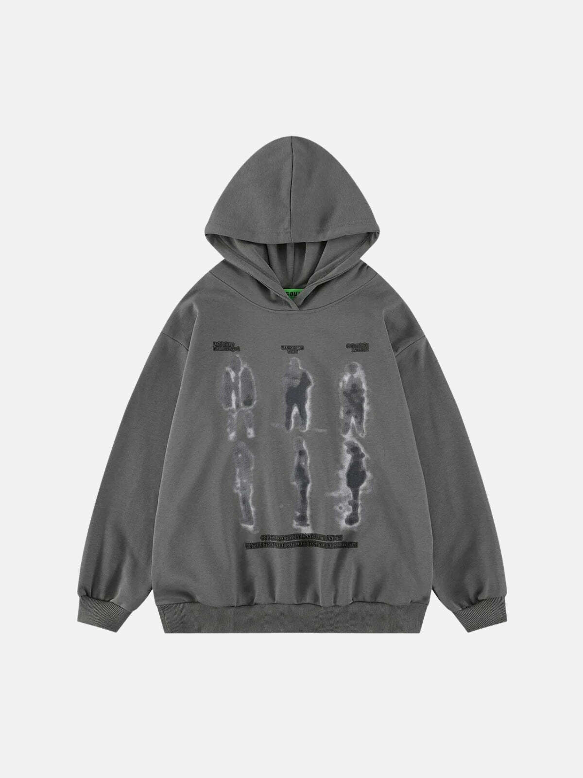 blurry shadow print hoodie edgy & urban streetwear 2040