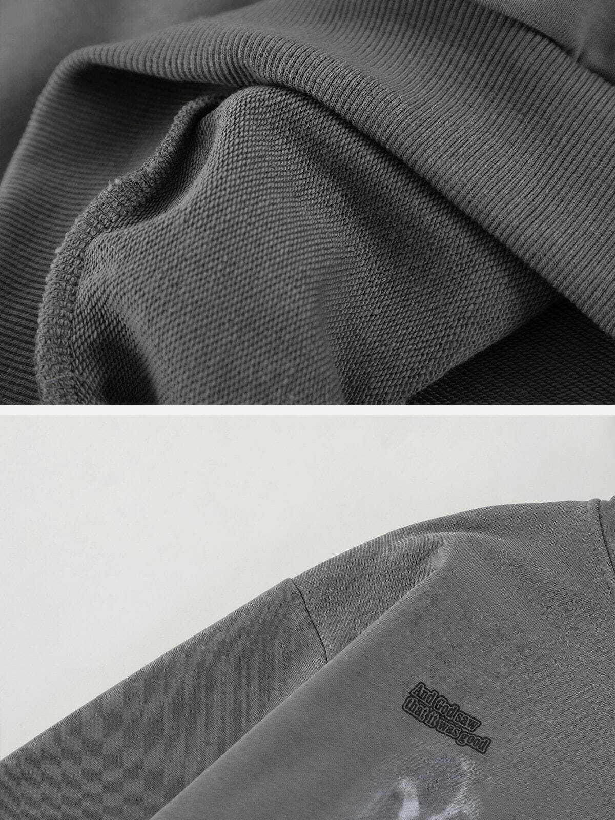 blurry shadow print hoodie edgy & urban streetwear 3179