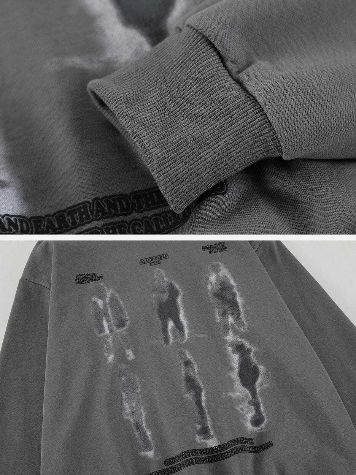 blurry shadow print hoodie edgy & urban streetwear 4884