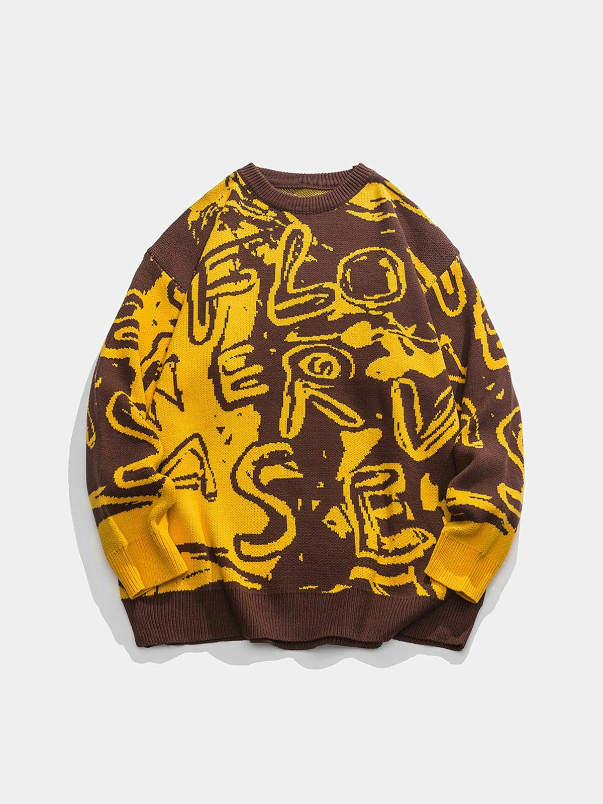 bold graffiti print sweater urban fashion statement 3404