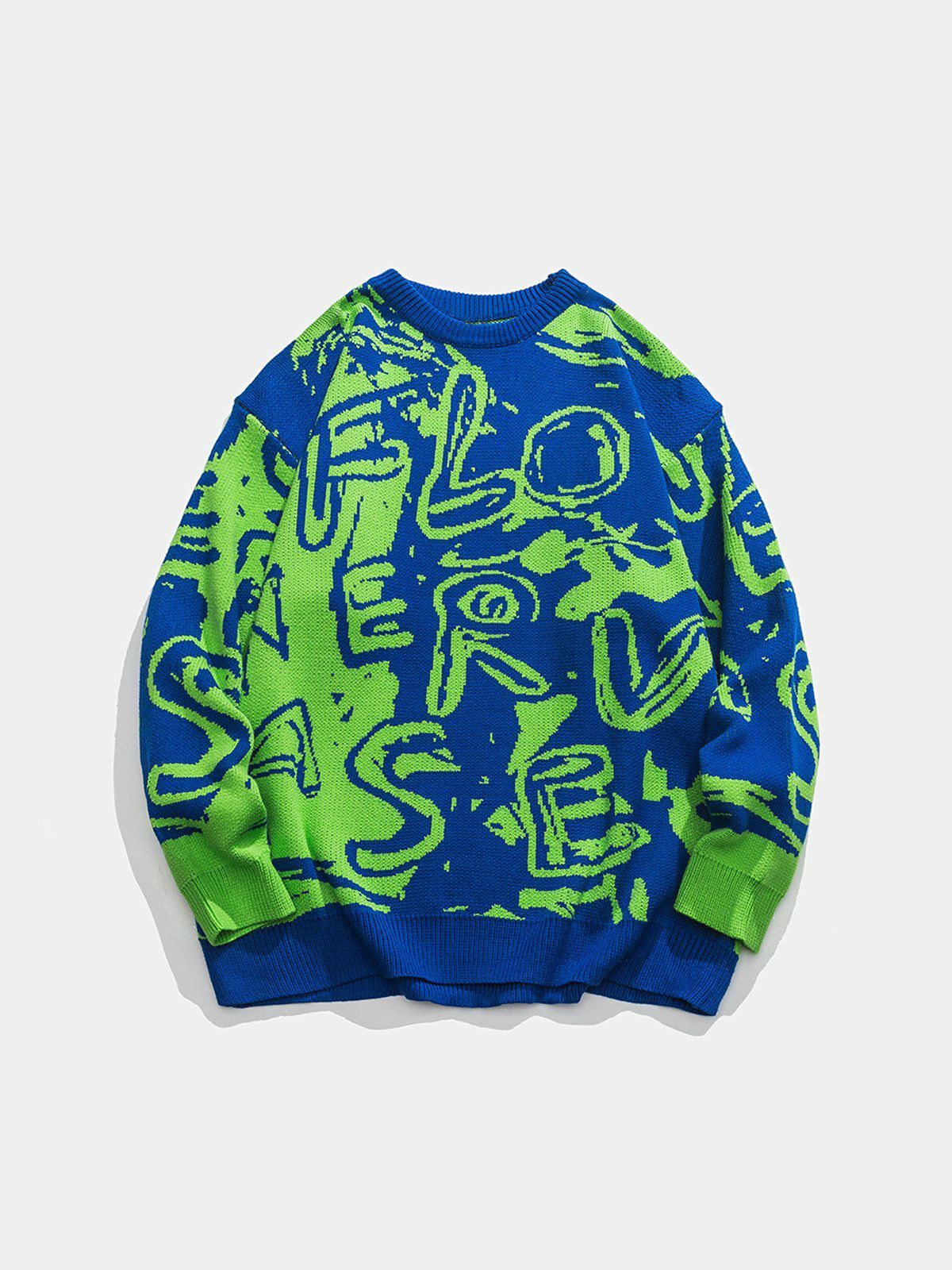 bold graffiti print sweater urban fashion statement 8576