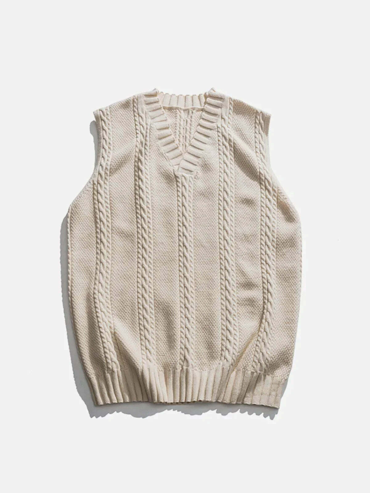 braided knit sweater vest edgy y2k fashion essential 1658