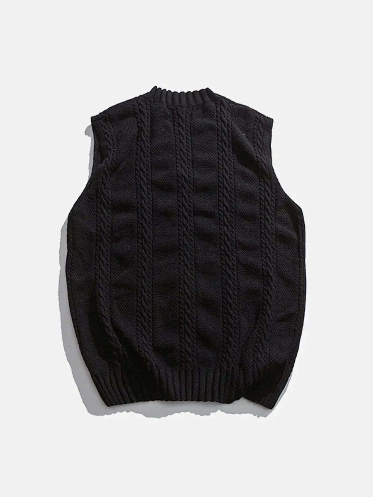 braided knit sweater vest edgy y2k fashion essential 2223