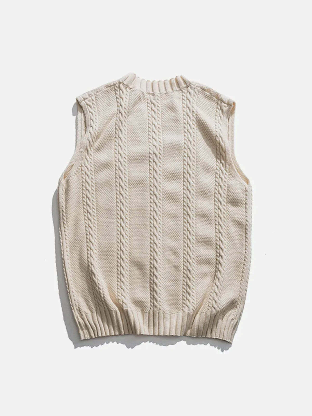 braided knit sweater vest edgy y2k fashion essential 3071