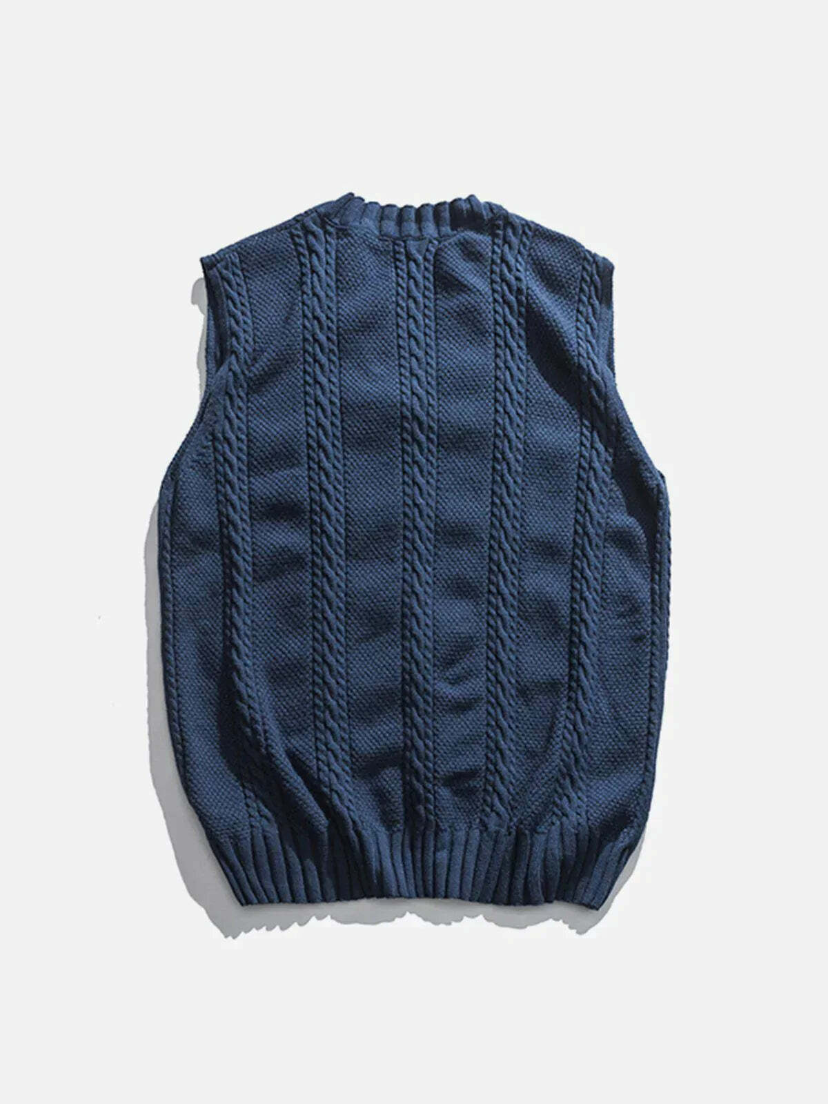 braided knit sweater vest edgy y2k fashion essential 6384