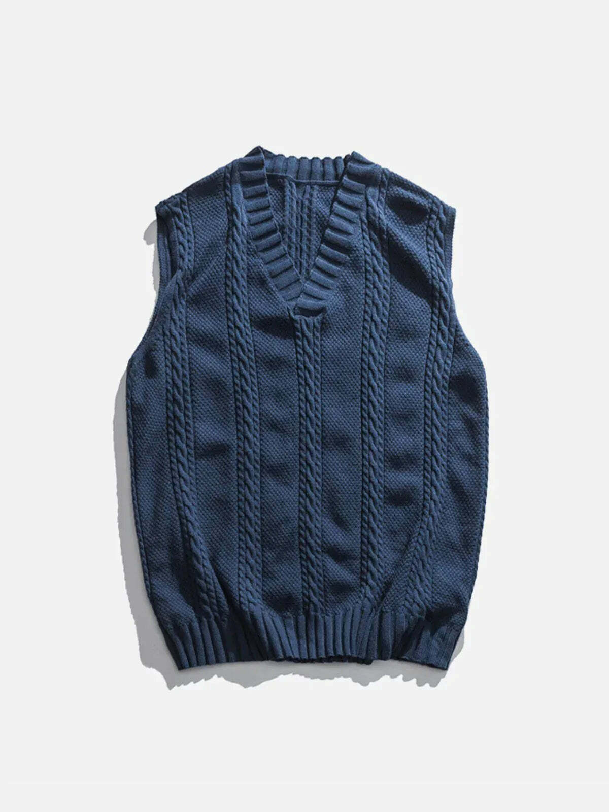 braided knit sweater vest edgy y2k fashion essential 7344