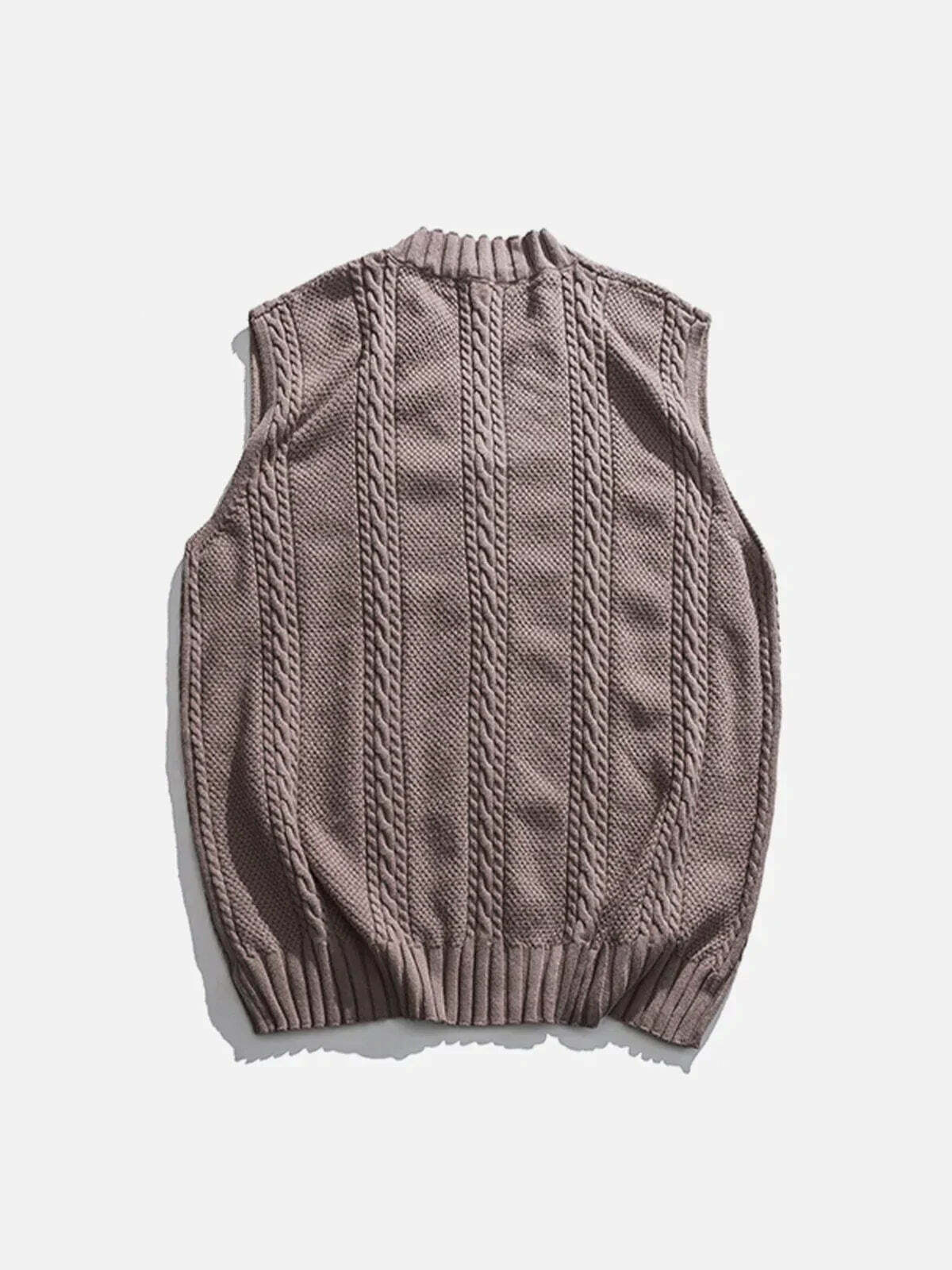 braided knit sweater vest edgy y2k fashion essential 8534