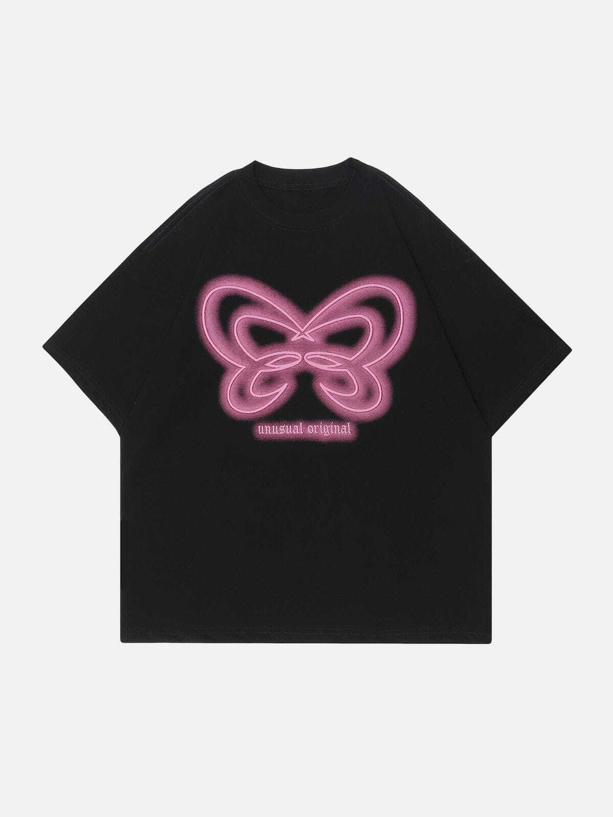butterfly embroidery tee quirky & vibrant y2k fashion 6564