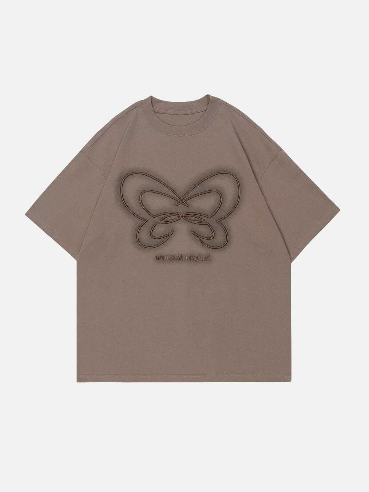 butterfly embroidery tee quirky & vibrant y2k fashion 7648