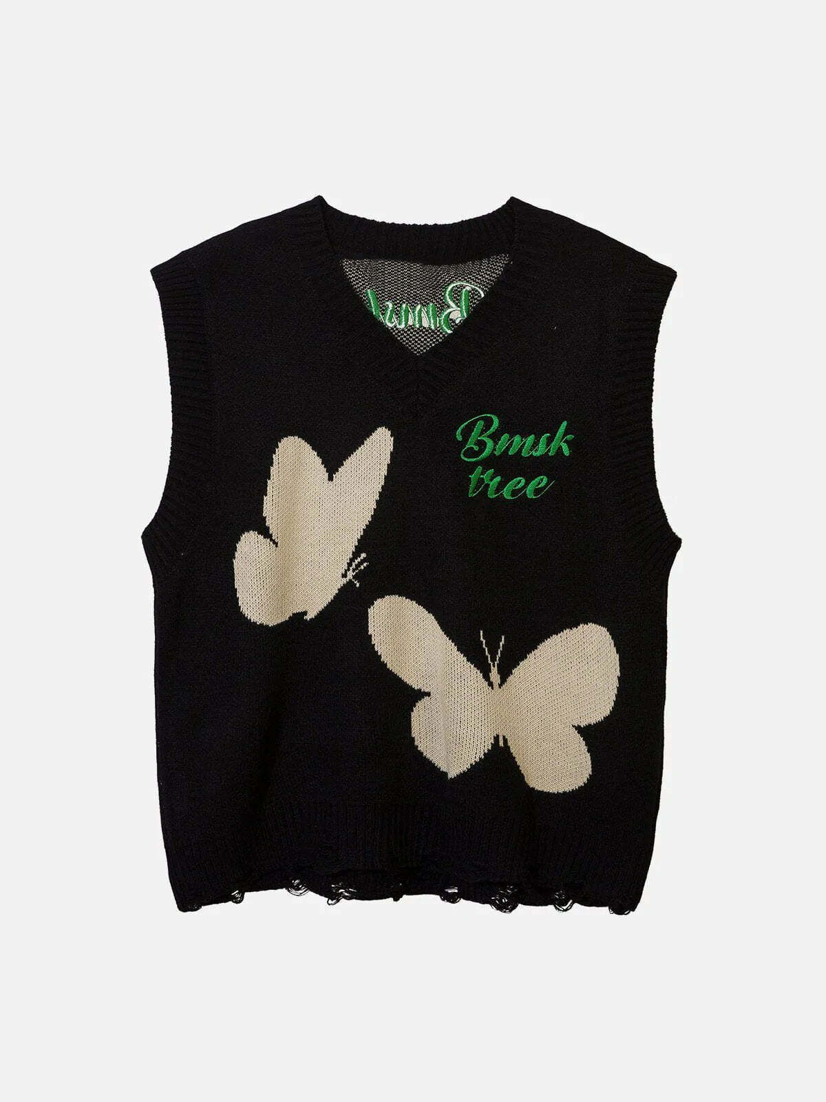 butterfly print sweater vest quirky y2k fashion essential 5051