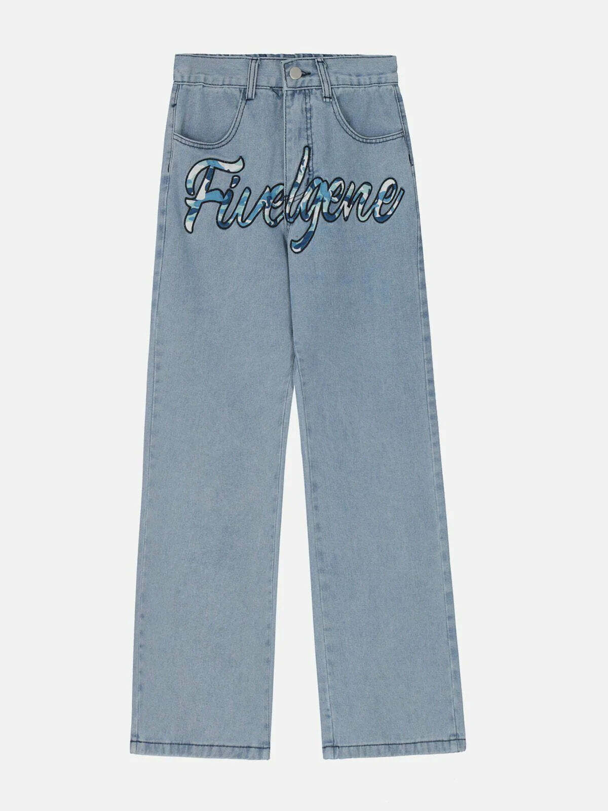 camo print elastic jeans edgy & versatile streetwear 1852
