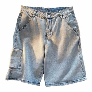 cargo pocket denim shorts urban chic & edgy streetwear 5040