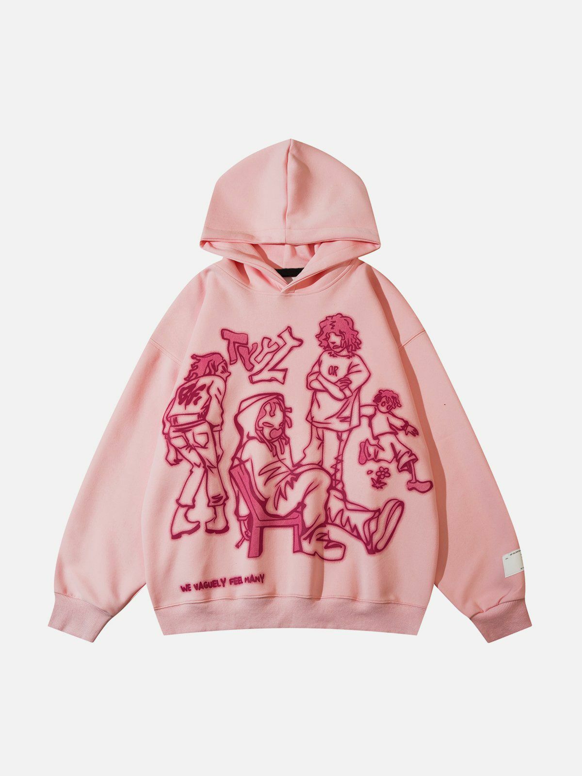 cartoon line character hoodie retro & quirky streetwear 5148