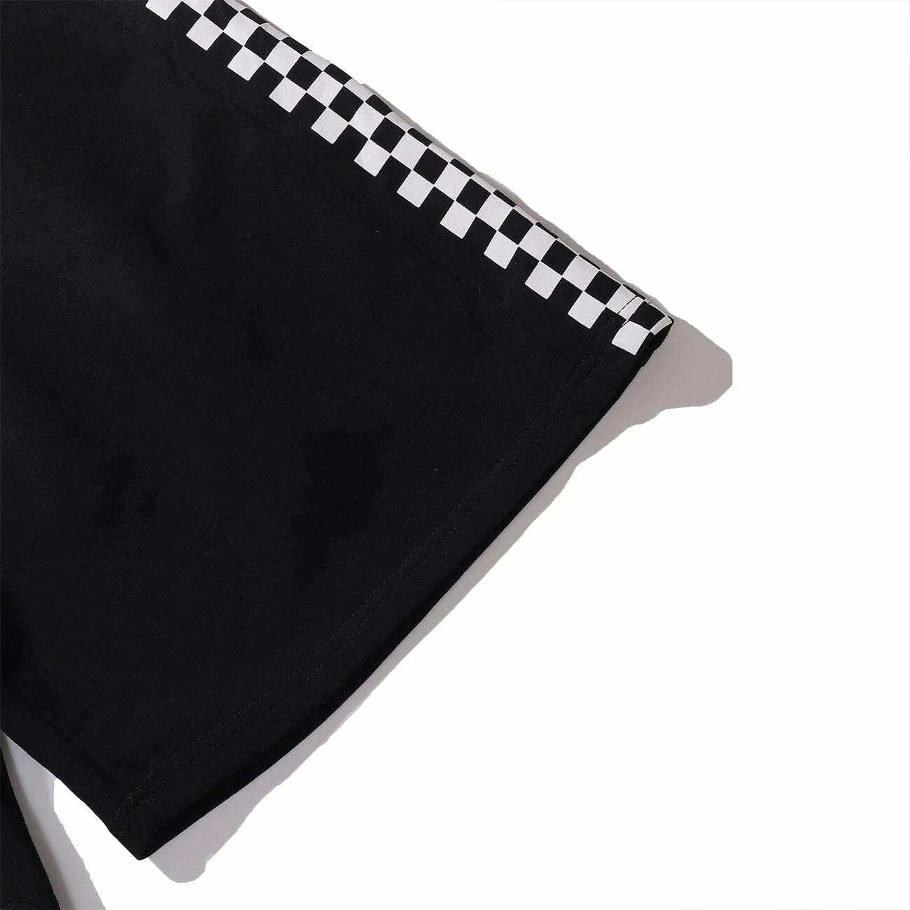 checkerboard print shorts edgy streetwear staple 3530