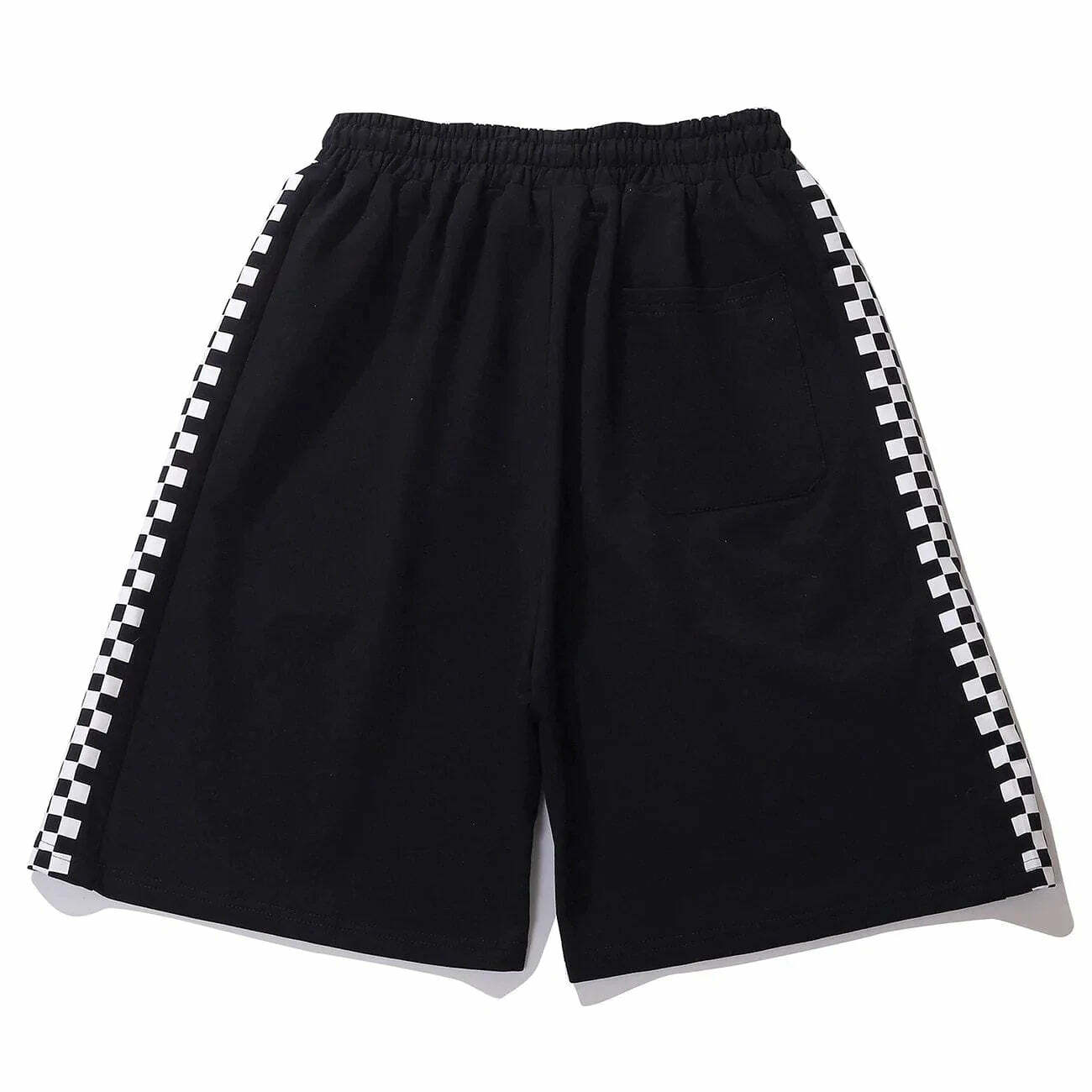 checkerboard print shorts edgy streetwear staple 5741