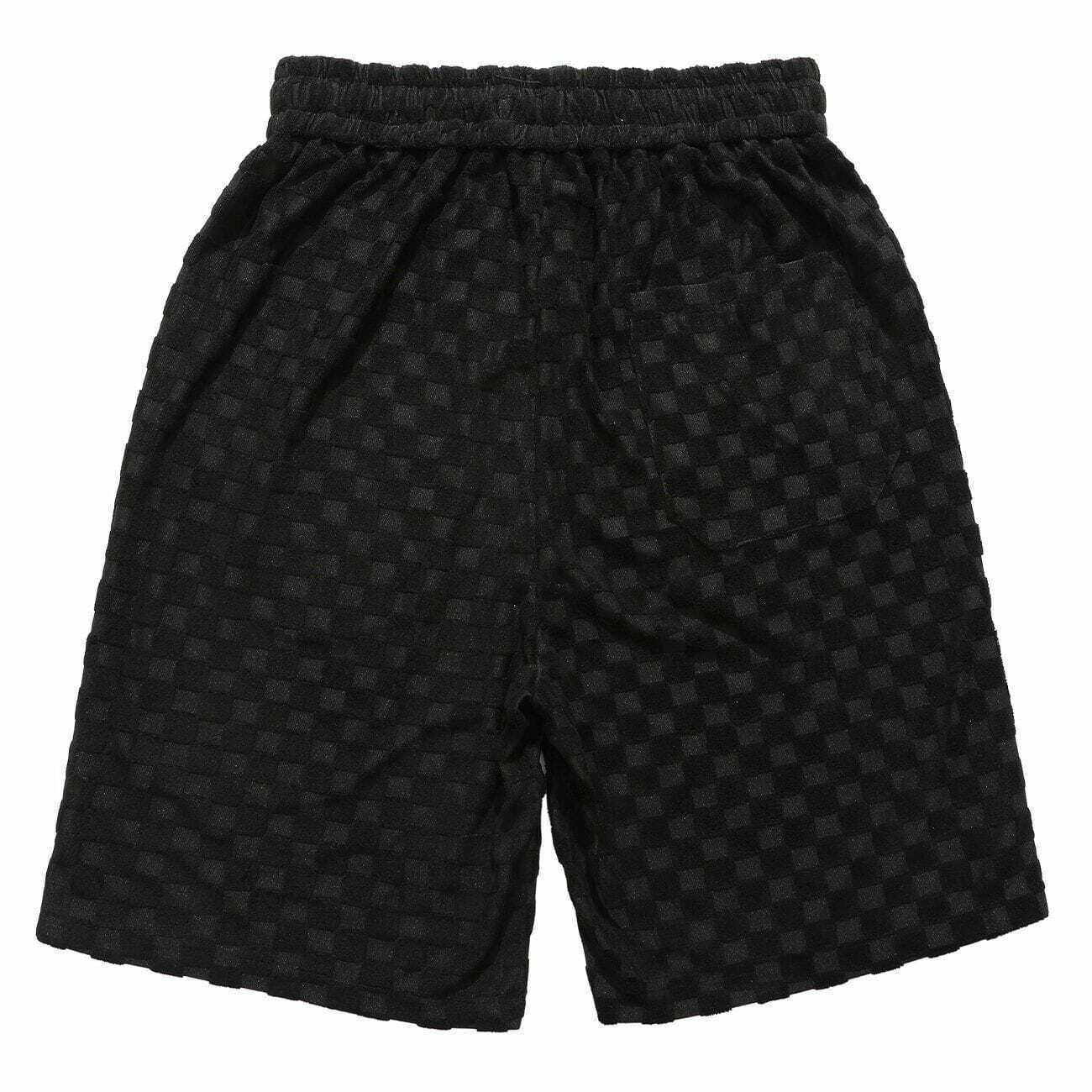 checkered drawstring shorts edgy & comfortable streetwear 7768