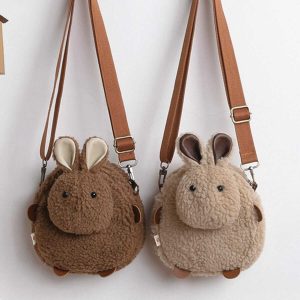 chic sherpa rabbit mini bag urban style accessory 8349