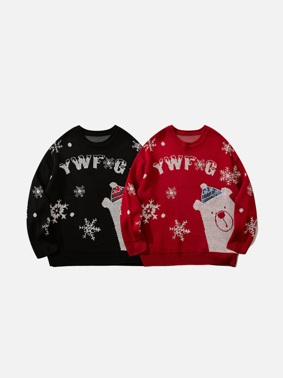 christmas bear knit sweater festive streetwear icon 4609