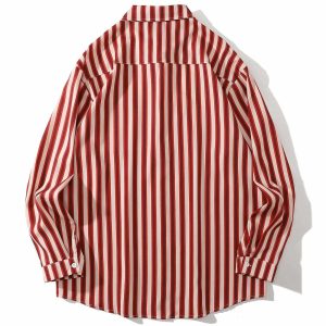 color block longsleeved shirt edgy vertical stripes trendsetter 4115