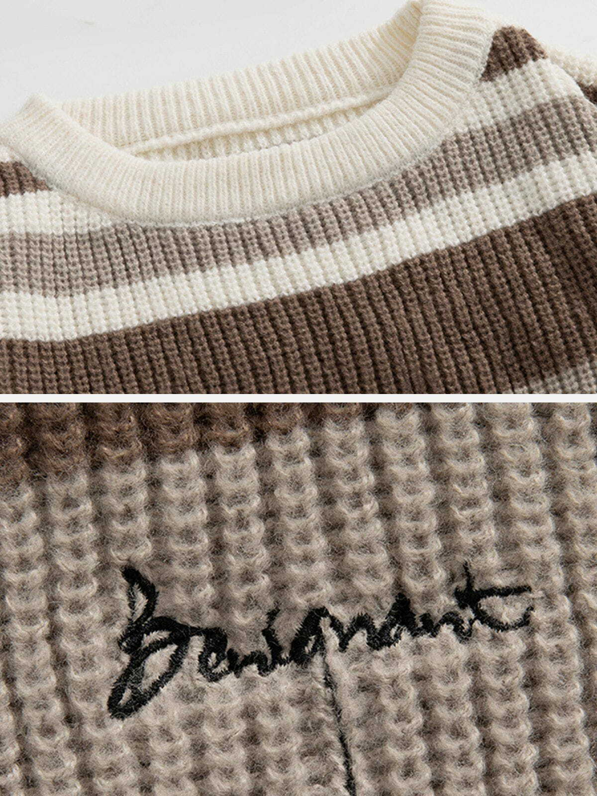 color block striped sweater edgy retro y2k fashion 2843