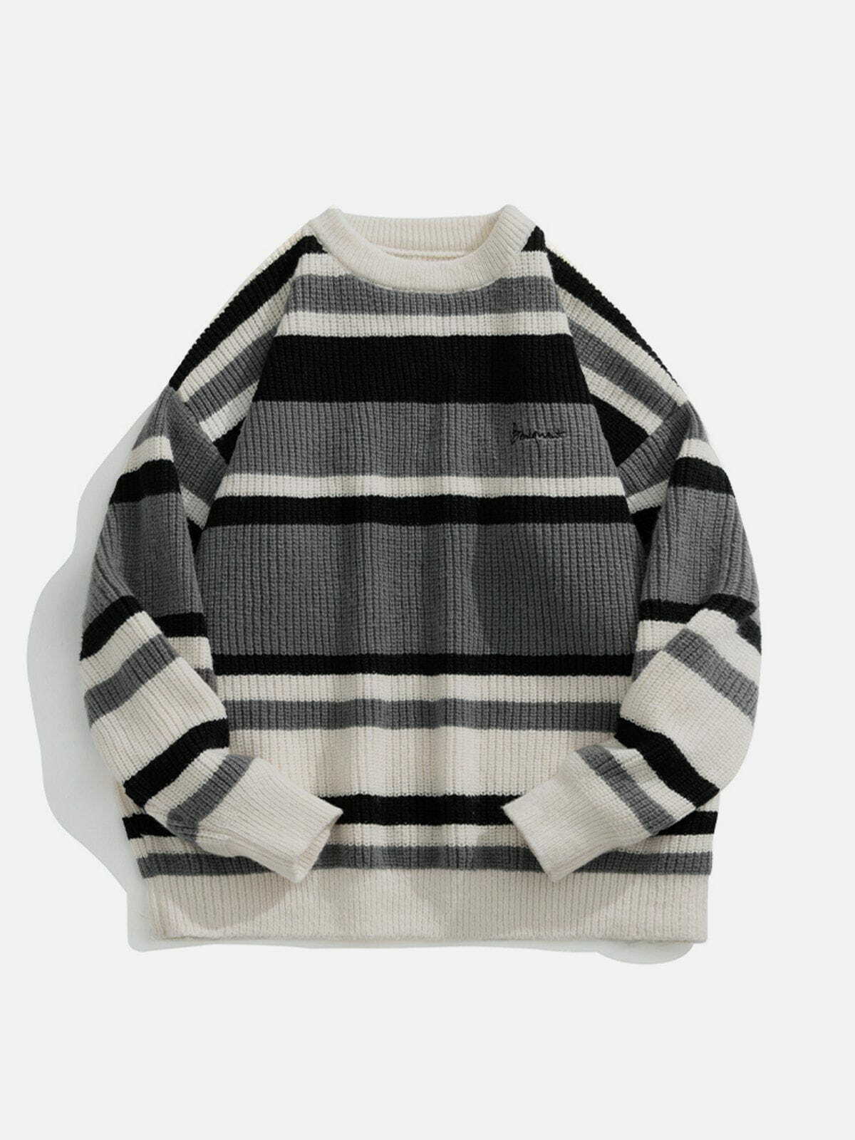 color block striped sweater edgy retro y2k fashion 2890