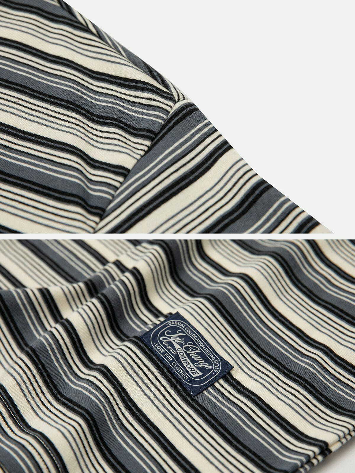 color clash stripes tee vibrant retro streetwear statement 1076