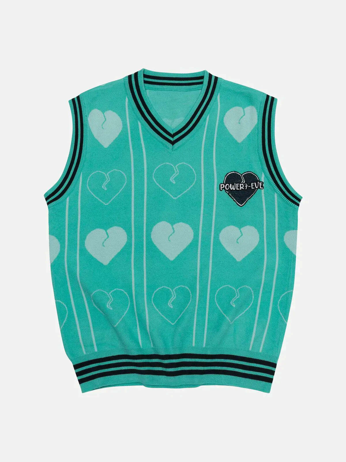 colorblock heart sweater vest edgy & vibrant streetwear 3054
