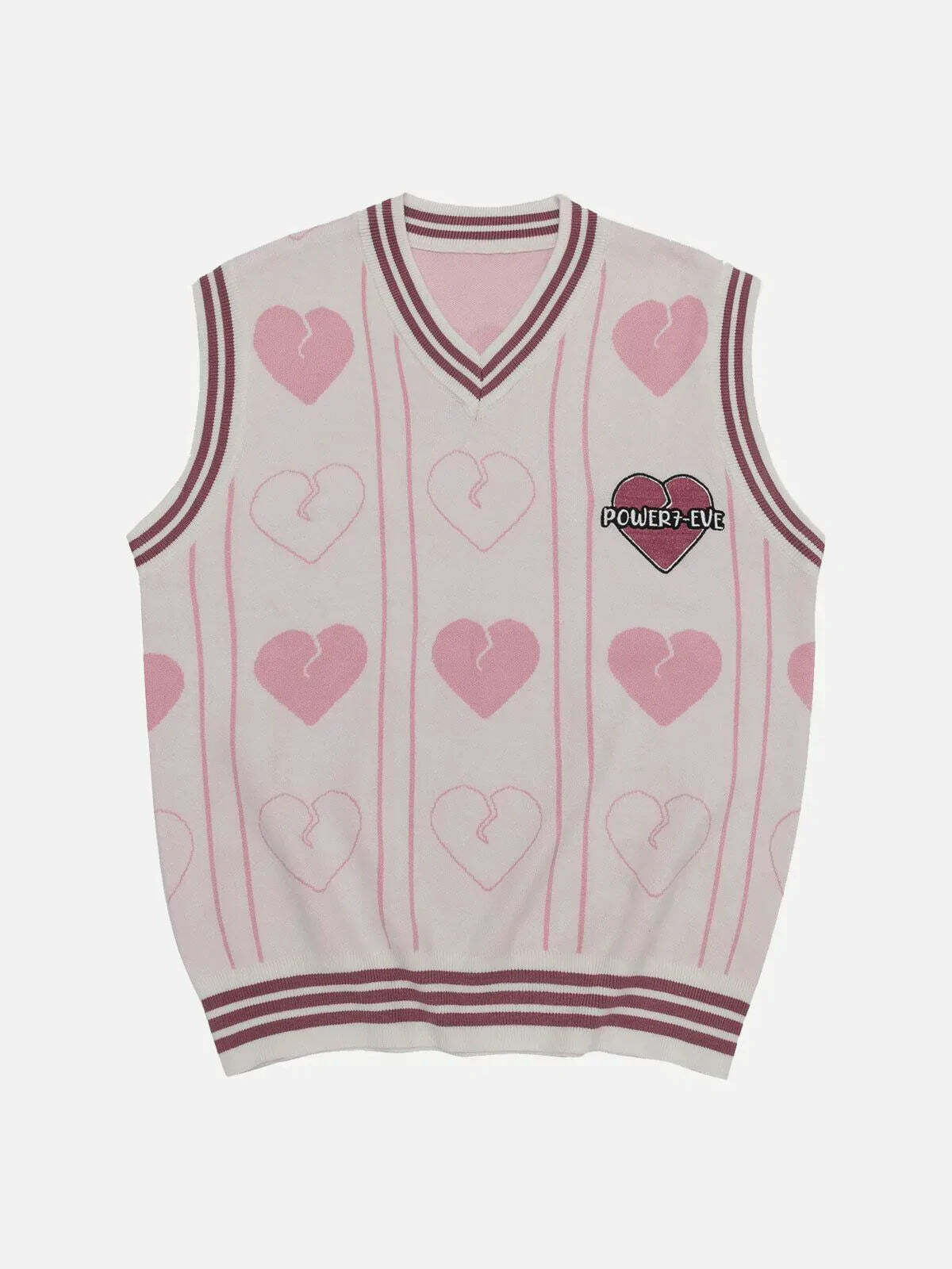 colorblock heart sweater vest edgy & vibrant streetwear 3326
