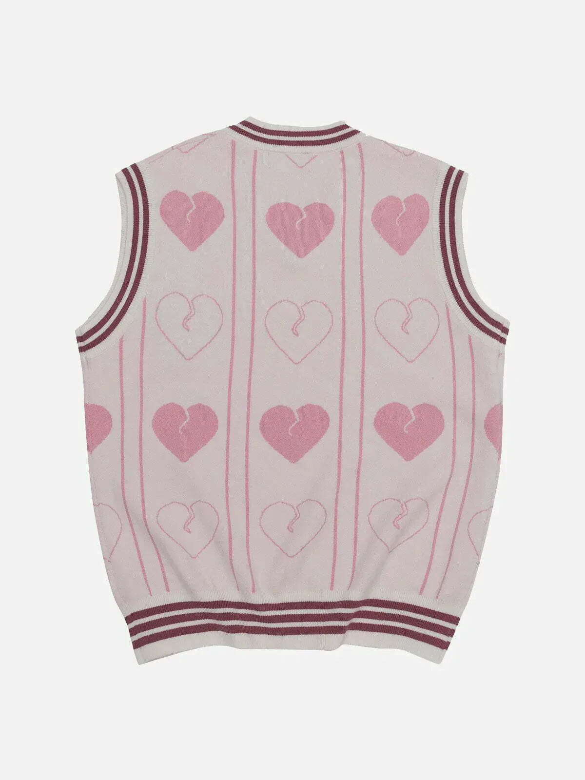 colorblock heart sweater vest edgy & vibrant streetwear 4407