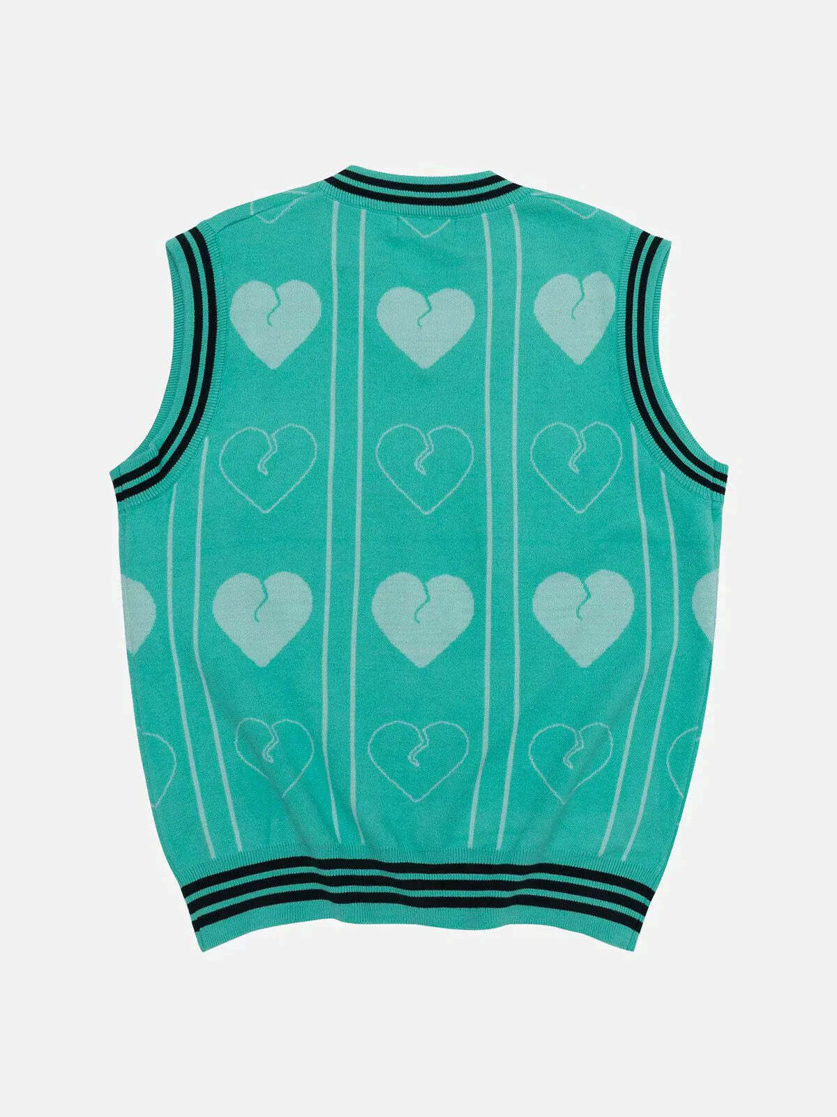 colorblock heart sweater vest edgy & vibrant streetwear 6045
