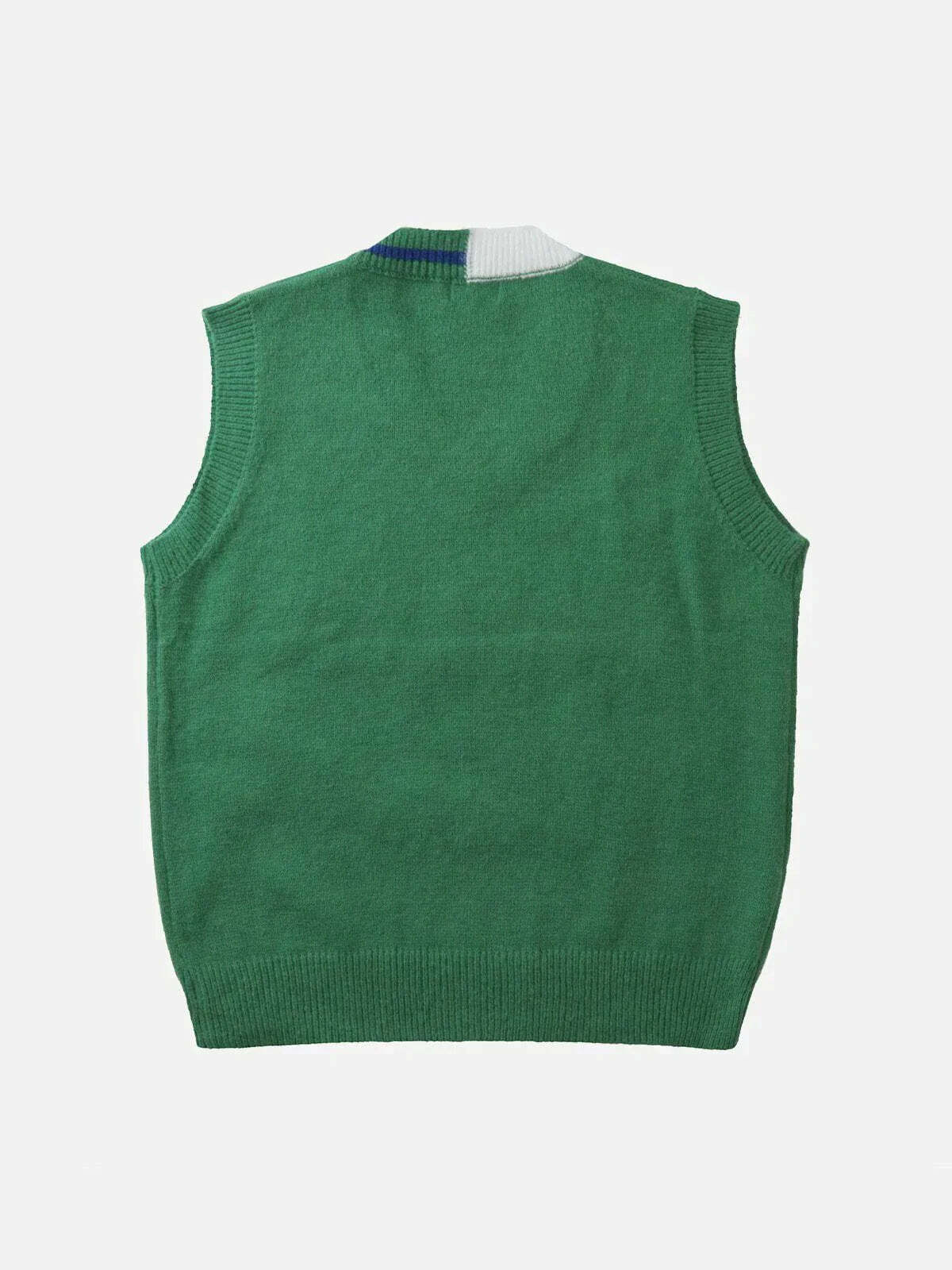colorblock letter sweater vest edgy & vibrant streetwear 7285